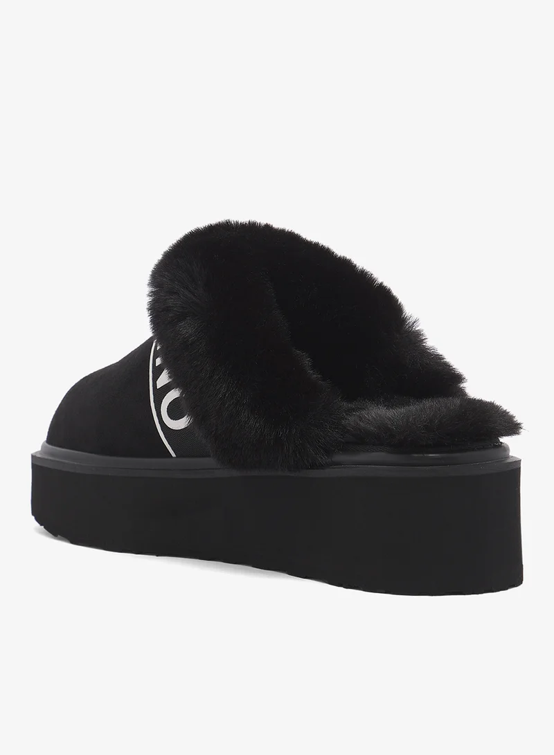 VALENTINO BY MARIO VALENTINO  Fur Detail Logo Sliders for Women | Best Price UAE